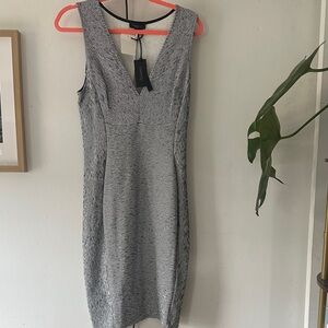 Twenty Charcoal V-Neck Midi Dress